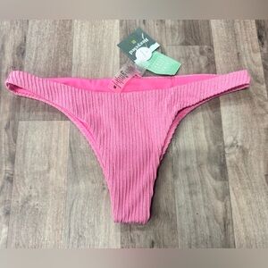 Full Tilt Swim Ribbed Shimmer Bikini‎ Bottoms Women’s Medium Pink NWT